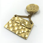 Chanel Gold Plated Bag Motif Brooch