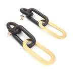 Hermès Gold Plated And Black Chain Link Earrings