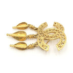 Chanel Gold Plated CC Logo Brooch