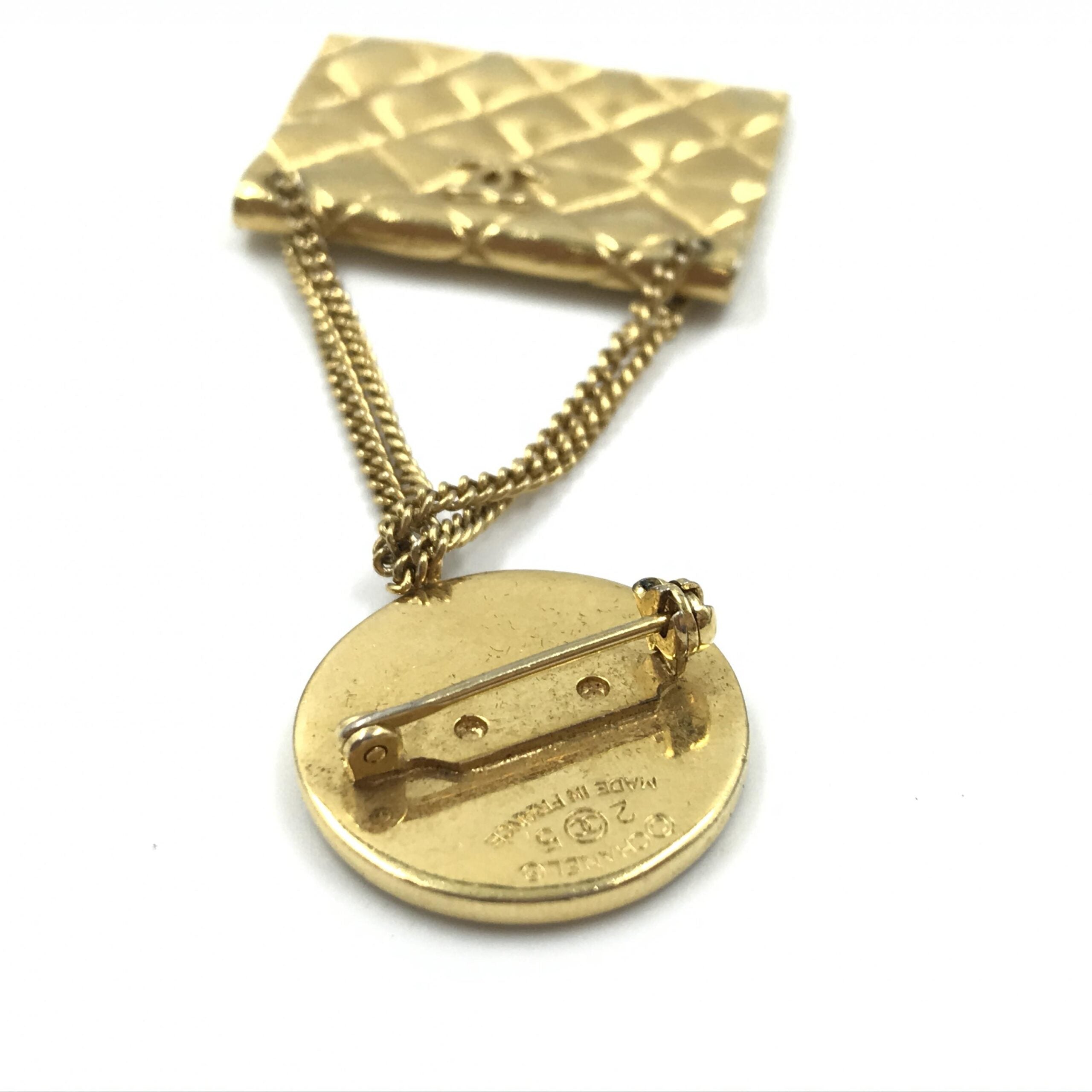 Chanel Gold Plated Bag Motif Brooch