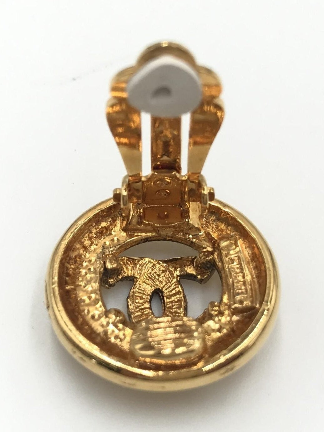 Chanel Gold Plated CC Clip-On Earrings