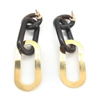 Hermès Gold Plated And Black Chain Link Earrings