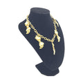 Gold Plated Chain Necklace With Bow Charms