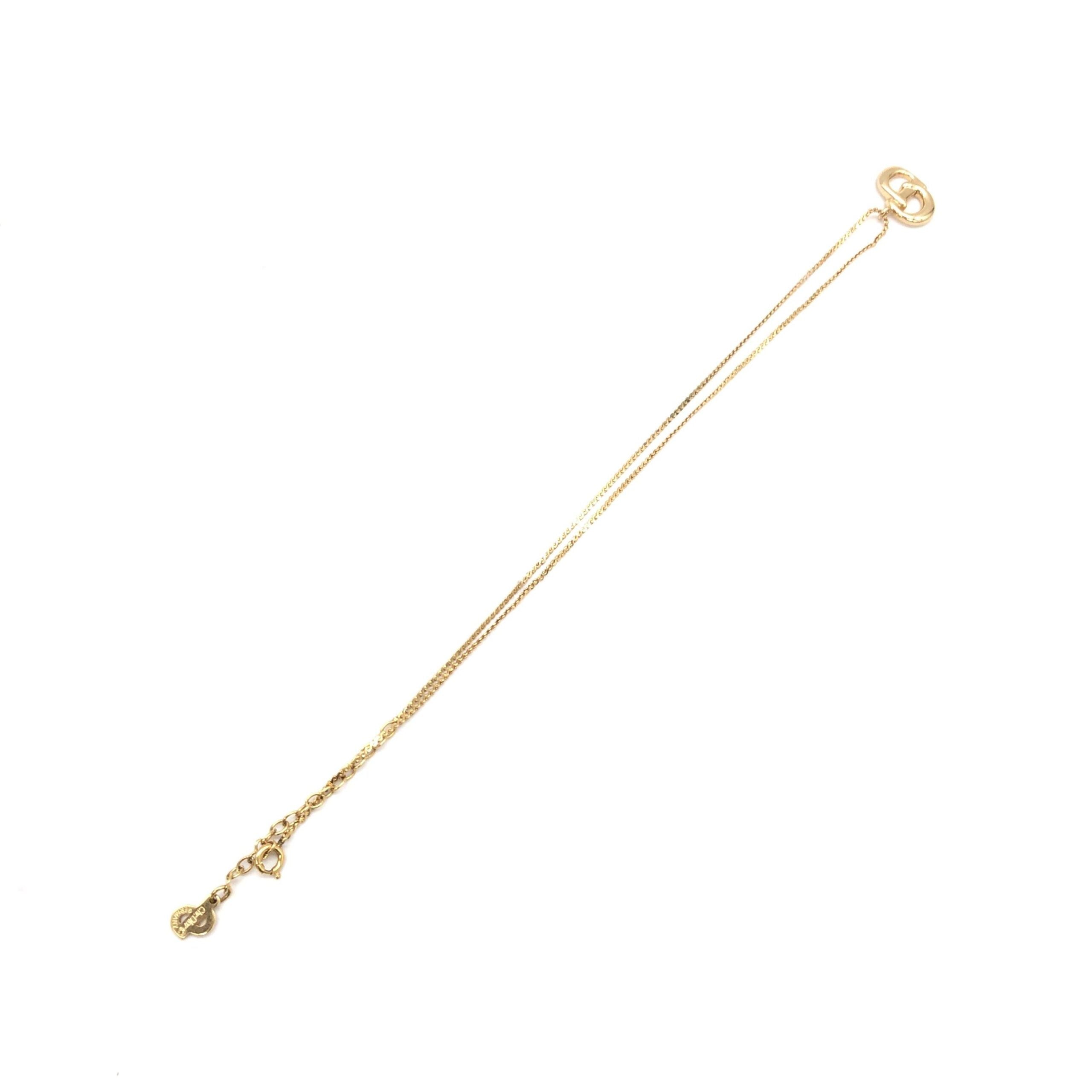 Christian Dior Gold Plated CD Pendant Necklace With Chain