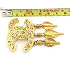 Chanel Gold Plated CC Logo Brooch