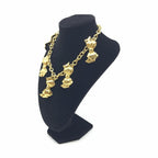 Chanel Gold Plated Chain Necklace With Bow Charms