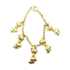 Chanel Gold Plated Chain Necklace With Bow Charms