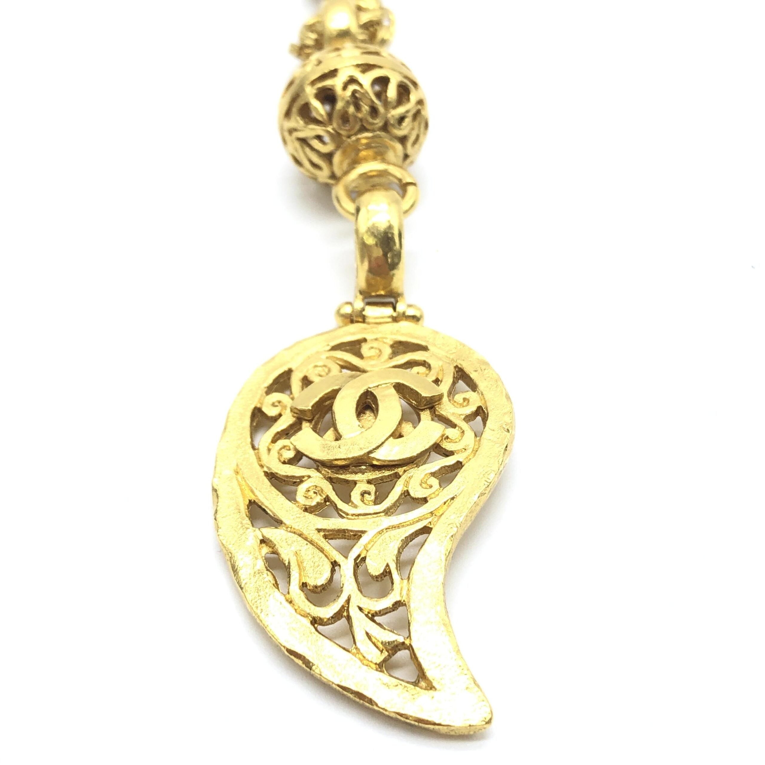 Chanel Gold Plated Coco Mark Necklace