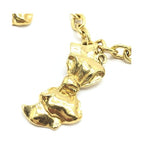 Chanel Gold Plated Chain Necklace With Bow Charms