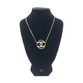 Gold Tone CC Circle Pendant Necklace