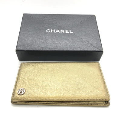 Chanel Gold Tone Caviar Leather Bifold Wallet