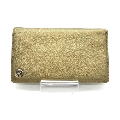 Chanel Gold Tone Caviar Leather Bifold Wallet
