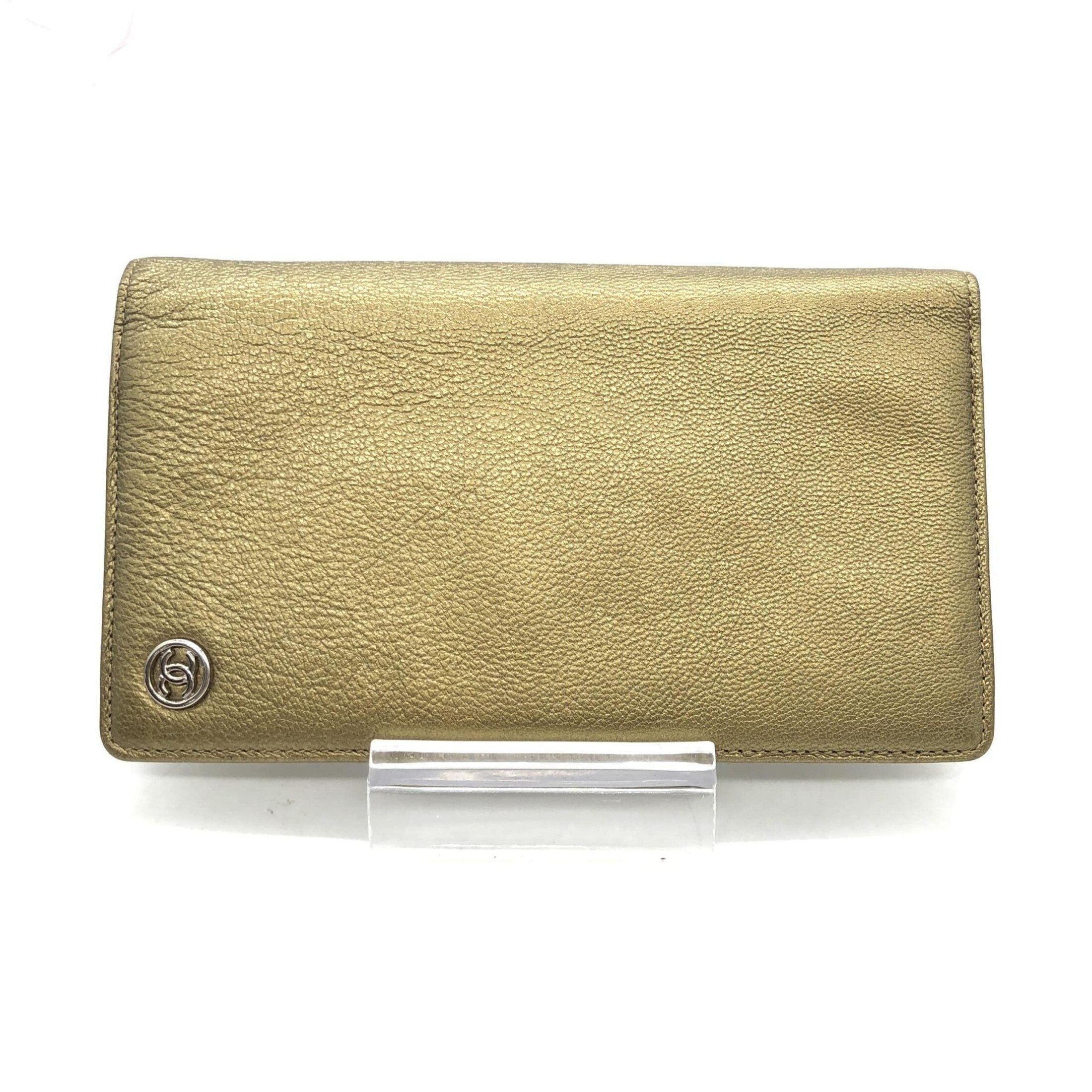 Chanel Gold Tone Caviar Leather Bifold Wallet