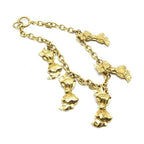 Chanel Gold Plated Chain Necklace With Bow Charms