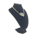Gold Tone Heart Choker Necklace With Logo