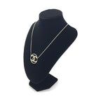 Chanel Gold Tone CC Circle Pendant Necklace