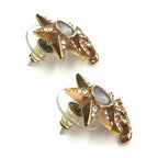 Chanel Gold Plated Star Coco Mark Earrings With Rhinestones