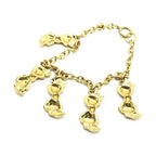 Chanel Gold Plated Chain Necklace With Bow Charms
