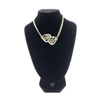 Chanel Gold Tone Heart Choker Necklace With Logo