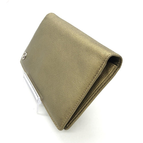 Chanel Gold Tone Caviar Leather Bifold Wallet