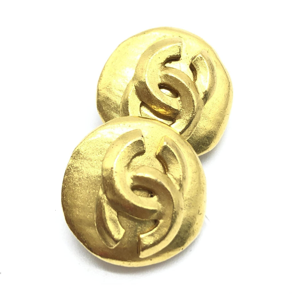 Chanel Gold Tone CC Clip-On Earrings