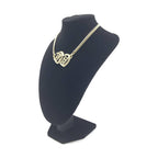 Chanel Gold Tone Heart Choker Necklace With Logo