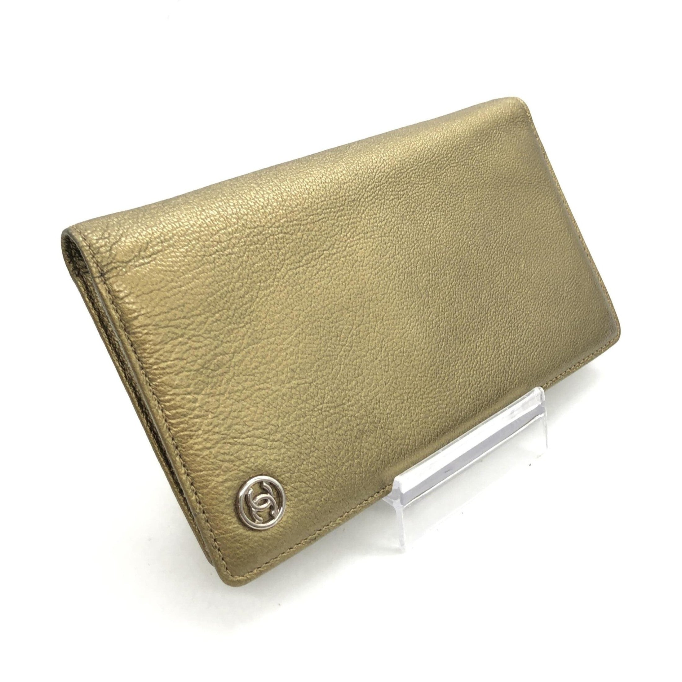 Chanel Gold Tone Caviar Leather Bifold Wallet