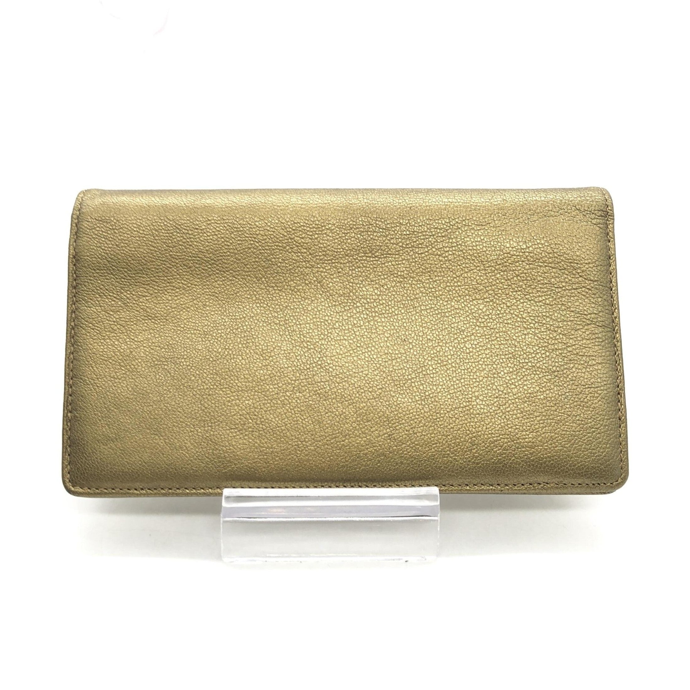 Chanel Gold Tone Caviar Leather Bifold Wallet