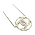 Chanel Gold Tone CC Circle Pendant Necklace
