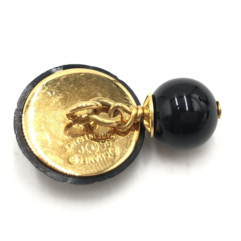 Chanel Matelasse Coco Mark Black Plastic Cufflinks
