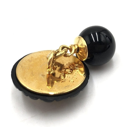 Chanel Matelasse Coco Mark Black Plastic Cufflinks