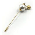 Salvatore Ferragamo Pin Brooch, Pearl Style, Box