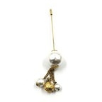 Salvatore Ferragamo Pin Brooch, Pearl Style, Box