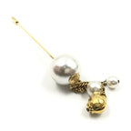 Salvatore Ferragamo Pin Brooch, Pearl Style, Box