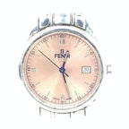 Fendi Pink Champagne Dial Quartz Watch, Stainless Steel