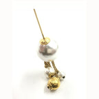 Salvatore Ferragamo Pin Brooch, Pearl Style, Box