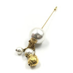 Salvatore Ferragamo Pin Brooch, Pearl Style, Box