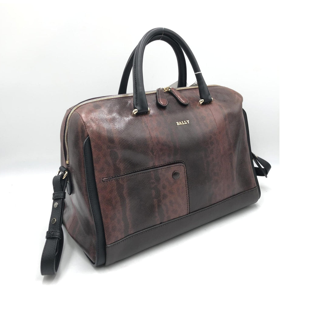 Bally Python Pattern 2WAY Boston Bag