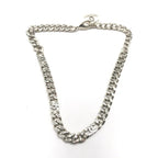 Chanel Silver Tone Curb Chain Link Necklace