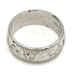 Louis Vuitton Silver-Tone Monogram Band Ring