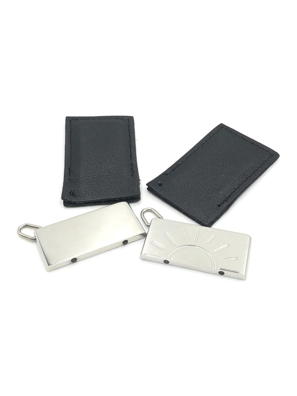 Hermès Silver Tone Half Sun Pendant Set