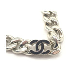 Chanel Silver Tone Curb Chain Link Necklace