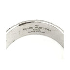 Louis Vuitton Silver-Tone Monogram Band Ring