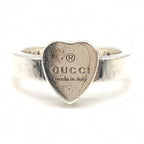 Gucci Sterling Silver Heart Trademark Ring, US Size 5.5