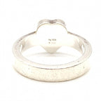 Gucci Sterling Silver Heart Trademark Ring, US Size 5.5