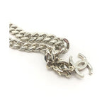 Chanel Silver Tone Curb Chain Link Necklace