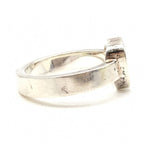 Gucci Sterling Silver Heart Trademark Ring, US Size 5.5