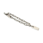 Gucci Sterling Silver Logo Plate Chain Bracelet