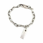 Gucci Sterling Silver Logo Plate Chain Bracelet