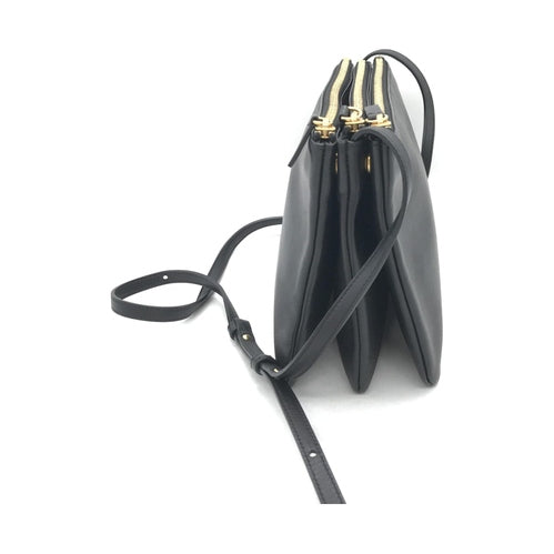 Celine Trio Black Leather Shoulder Bag